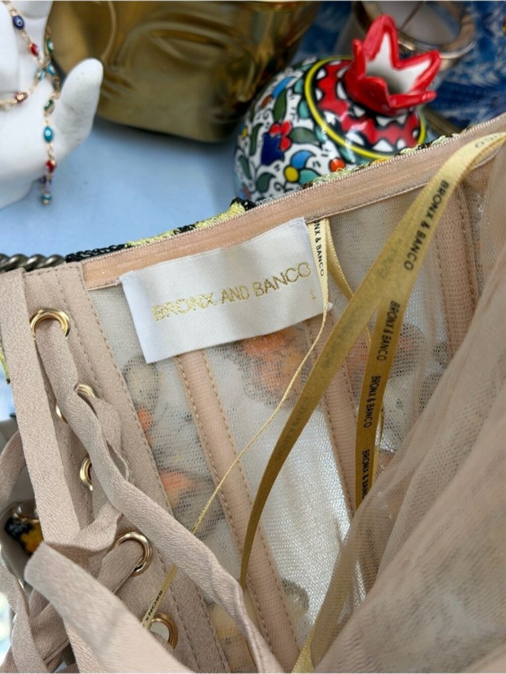 🆕 BRONX & BANCO 🧿 NWOT Bella Butterfly Maraya Strapless Mini Dress, Sz L US 8 - Picture 14 of 15